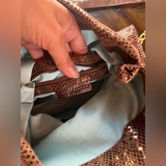 Cynthia Rowley metallic snakeskin purse. - Picture 6 of 6